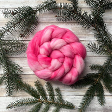 Load image into Gallery viewer, Domestic Targhee Combed Top - "Pink Me Up" - US Grown Hand Dyed Spinning Fiber - Soft Fiber for Spinning