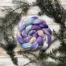 Load image into Gallery viewer, Merino Soy Blend - "Ethereal" - Hand Dyed Wool Combed Top - Soft Spinning Fiber - Green Soysilk Roving