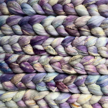 Load image into Gallery viewer, Merino Soy Blend - "Ethereal" - Hand Dyed Wool Combed Top - Soft Spinning Fiber - Green Soysilk Roving