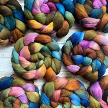 Load image into Gallery viewer, Cormo Combed Top - "Free Spirit” - US Grown Hand Dyed Spinning Fiber - Soft Fiber for Spinning