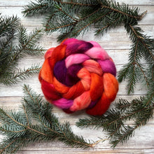 Load image into Gallery viewer, Kent Romney Hand Dyed Combed Top - "Dragonfruit" - Spinning Fiber - Soft Fiber for Spinning Socks - Wool Roving