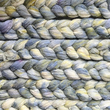 Load image into Gallery viewer, Merino Silk Slub Blend - "Succulents" - Hand Dyed Wool Combed Top - Soft Spinning Fiber - Slubby Textured Fiber