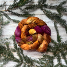 Load image into Gallery viewer, Merino Silk Slub Blend - "Harvest" - Hand Dyed Wool Combed Top - Soft Spinning Fiber - Slubby Textured Fiber