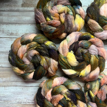 Load image into Gallery viewer, Merino Silk Slub Blend - "Daydream" - Hand Dyed Wool Combed Top - Soft Spinning Fiber - Slubby Textured Fiber