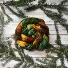 Load image into Gallery viewer, Merino Silk Slub Blend - "Hobbiton" - Hand Dyed Wool Combed Top - Soft Spinning Fiber - Slubby Textured Fiber