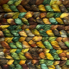 Load image into Gallery viewer, Merino Silk Slub Blend - "Hobbiton" - Hand Dyed Wool Combed Top - Soft Spinning Fiber - Slubby Textured Fiber