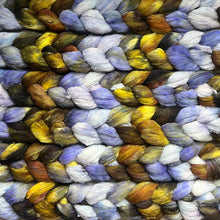 Load image into Gallery viewer, Merino Silk Slub Blend - "Of Dreams & Shadows" - Hand Dyed Wool Combed Top - Soft Spinning Fiber - Slubby Textured Fiber