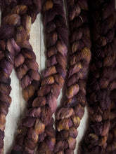 Load image into Gallery viewer, Merino Silk Slub Blend - "Nirvana" - Hand Dyed Wool Combed Top - Soft Spinning Fiber - Slubby Textured Fiber