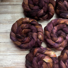 Load image into Gallery viewer, Merino Silk Slub Blend - "Nirvana" - Hand Dyed Wool Combed Top - Soft Spinning Fiber - Slubby Textured Fiber