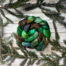 Load image into Gallery viewer, Merino Silk Slub Blend - "Coven" - Hand Dyed Wool Combed Top - Soft Spinning Fiber - Slubby Textured Fiber