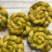 Load image into Gallery viewer, Organic Merino “Chamomile&quot; - Hand Dyed Combed Top - 23 Micron Merino - Soft Spinning Fiber Roving Felting Weaving Handspinning
