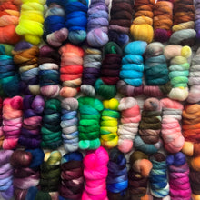 Load image into Gallery viewer, Scrappy Sock Pack - Superwash Merino/Nylon Fiber - Hand Dyed Combed Top - Spinning Fiber - Roving
