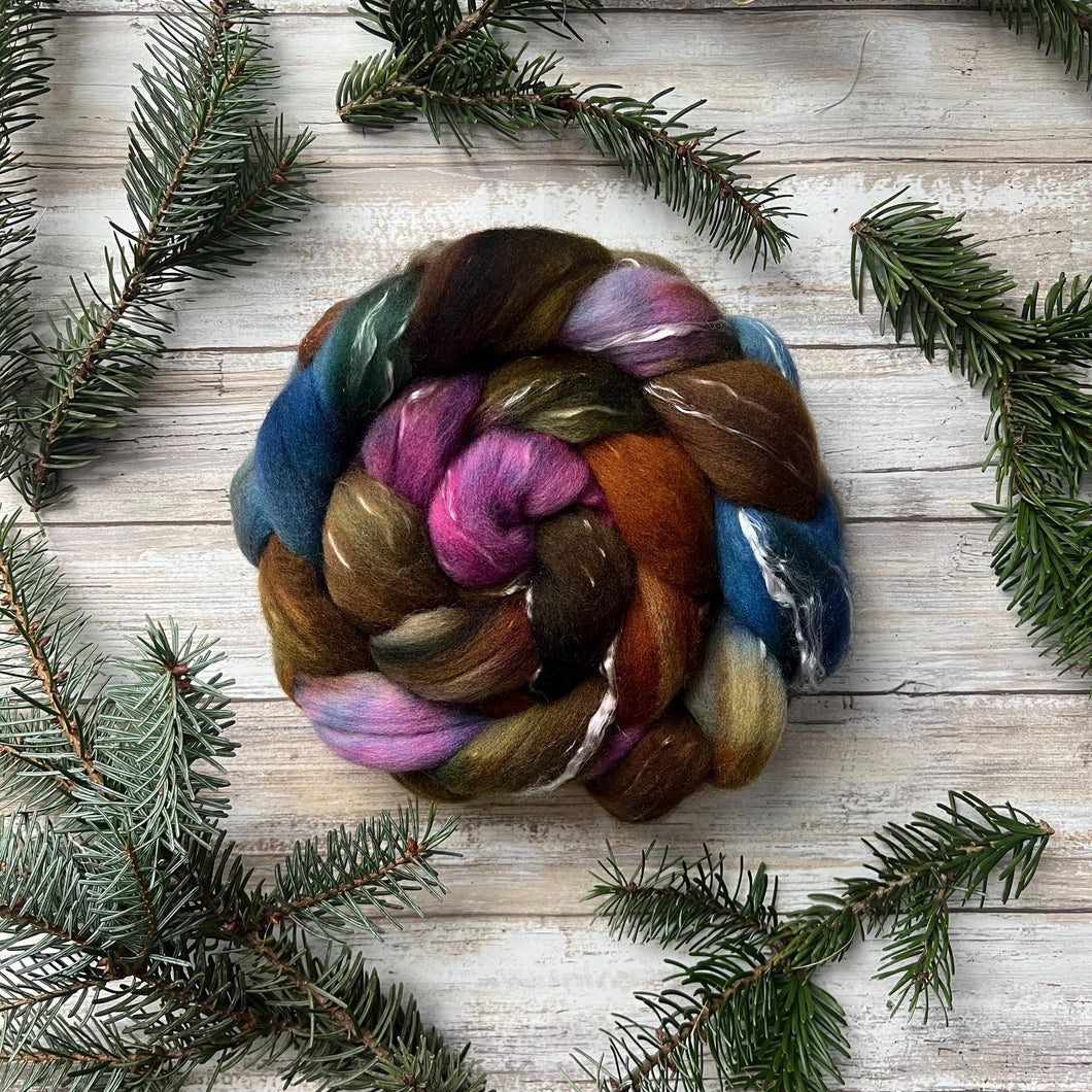 Merino Tencel Blend “Free Spirit” - Hand Dyed Combed Top - 23 Micron Merino - Spinning Fiber - Wool Roving