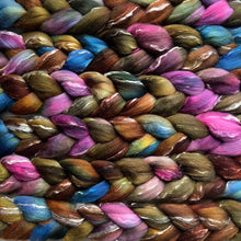 Load image into Gallery viewer, Merino Tencel Blend “Free Spirit” - Hand Dyed Combed Top - 23 Micron Merino - Spinning Fiber - Wool Roving
