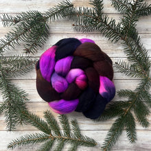 Load image into Gallery viewer, Domestic Targhee Combed Top - &quot;Obscure Violet&quot; - US Grown Hand Dyed Spinning Fiber - Soft Fiber for Spinning
