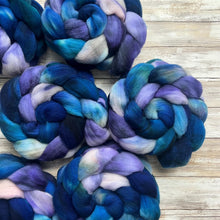 Load image into Gallery viewer, Domestic Targhee Combed Top - &quot;Neptune&quot; - US Grown Hand Dyed Spinning Fiber - Soft Fiber for Spinning
