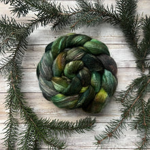 Load image into Gallery viewer, Polwarth/Tussah Silk - &quot;Coven&quot; - Hand Dyed Combed Top - Spinning Fiber - Roving
