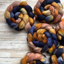 Load image into Gallery viewer, Bad Romance - Mixed Blue Faced Leicester BFL Hand Dyed Combed Top - Spinning Fiber - 26 Micron - BFL for Spinning - Wool Roving
