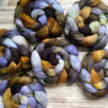 Load image into Gallery viewer, Kent Romney Hand Dyed Combed Top - &quot;Of Dreams &amp; Shadows&quot; - Spinning Fiber - Soft Fiber for Spinning Socks - Wool Roving
