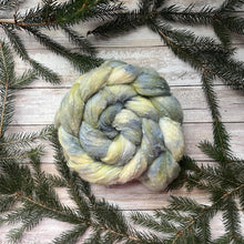 Load image into Gallery viewer, Merino Silk Slub Blend - "Succulents" - Hand Dyed Wool Combed Top - Soft Spinning Fiber - Slubby Textured Fiber
