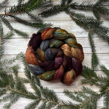 Load image into Gallery viewer, Merino Silk Slub Blend - &quot;Rare Earth&quot; - Hand Dyed Wool Combed Top - Soft Spinning Fiber - Slubby Textured Fiber
