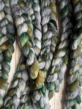 Load image into Gallery viewer, Merino Silk Slub Blend - &quot;Mines of Moria&quot; - Hand Dyed Wool Combed Top - Soft Spinning Fiber - Slubby Textured Fiber
