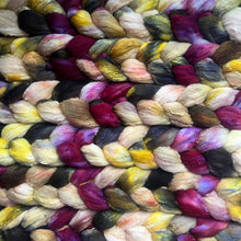 Load image into Gallery viewer, Merino Silk Slub Blend - "Hibiscus" - Hand Dyed Wool Combed Top - Soft Spinning Fiber - Slubby Textured Fiber
