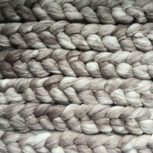 Load image into Gallery viewer, Merino Silk Slub Blend - "Whisper" - Hand Dyed Wool Combed Top - Soft Spinning Fiber - Slubby Textured Fiber
