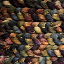 Load image into Gallery viewer, Merino Silk Slub Blend - &quot;Rare Earth&quot; - Hand Dyed Wool Combed Top - Soft Spinning Fiber - Slubby Textured Fiber
