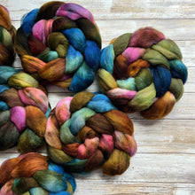 Load image into Gallery viewer, Organic Merino “Free Spirit&quot; - Hand Dyed Combed Top - 23 Micron Merino - Soft Spinning Fiber Roving Felting Weaving Handspinning
