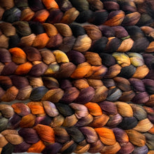 Load image into Gallery viewer, Organic Merino “Chocolate Orange&quot; - Hand Dyed Combed Top - 23 Micron Merino - Soft Spinning Fiber Roving Felting Weaving Handspinning
