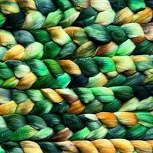 Load image into Gallery viewer, Polwarth/Tussah Silk - &quot;Never Again&quot; - Hand Dyed Combed Top - Spinning Fiber - Roving - Cultivated Silk
