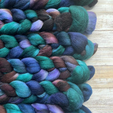 Load image into Gallery viewer, Dorset Horn Hand Dyed Combed Top - &quot;Backroads&quot; - Spinning Fiber - Fiber for Spinning Socks - British Wool Roving for Felting Weaving

