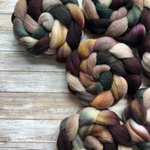 Load image into Gallery viewer, Dorset Horn Hand Dyed Combed Top - &quot;Antique Shop&quot; - Spinning Fiber - Fiber for Spinning Socks - British Wool Roving for Felting Weaving
