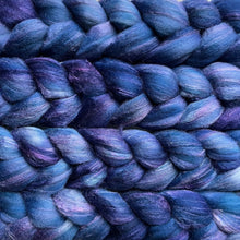 Load image into Gallery viewer, Polwarth/Tussah Silk - &quot;Cauldron&quot; - Hand Dyed Combed Top - Spinning Fiber - Roving - Cultivated Silk
