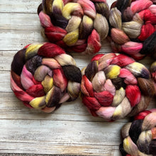 Load image into Gallery viewer, Polwarth/Tussah Silk - &quot;Heated&quot; - Hand Dyed Combed Top - Spinning Fiber - Roving - Cultivated Silk
