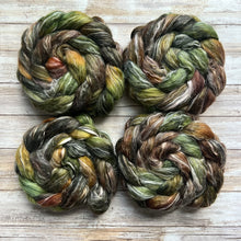 Load image into Gallery viewer, Corriedale/Ramie/Tussah Silk Hand Dyed Combed Top - &quot;Hobbiton&quot; - Spinning Fiber - Roving - Soft Fiber for Spinning Socks
