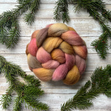Load image into Gallery viewer, Dorset Horn Hand Dyed Combed Top - &quot;Petals&quot; - Spinning Fiber - Fiber for Spinning Socks - British Wool Roving for Felting Weaving
