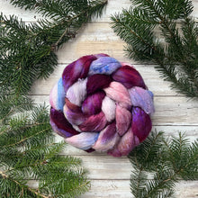 Load image into Gallery viewer, Merino Silk Slub Blend - &quot;Crystalline&quot; - Hand Dyed Wool Combed Top - Soft Spinning Fiber - Slubby Textured Fiber

