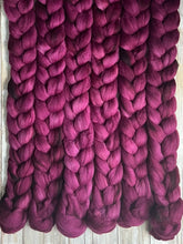 Load image into Gallery viewer, Falkland Merino “Sangria”- Hand Dyed Combed Top - Spinning Fiber - Wool Roving for Spinning Yarn - Combed Wool
