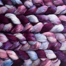 Load image into Gallery viewer, Merino Silk Slub Blend - &quot;Crystalline&quot; - Hand Dyed Wool Combed Top - Soft Spinning Fiber - Slubby Textured Fiber
