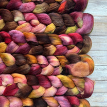 Load image into Gallery viewer, Eider Hand Dyed Combed Top - &quot;Set in My Ways&quot; - Spinning Fiber - Fiber for Spinning Socks - Rare Breed Wool Roving for Felting Weaving

