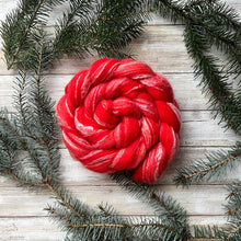 Load image into Gallery viewer, Merino Bamboo Blend &quot;Poppy” - Hand Dyed Combed Top - 23 Micron Merino - Spinning Fiber - Wool Roving
