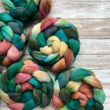 Load image into Gallery viewer, Eider Hand Dyed Combed Top - &quot;Spritely&quot; - Spinning Fiber - Fiber for Spinning Socks - Rare Breed Wool Roving for Felting Weaving

