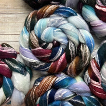 Load image into Gallery viewer, Merino Bamboo Blend “State of Existence” - Hand Dyed Combed Top - 23 Micron Merino - Spinning Fiber - Wool Roving
