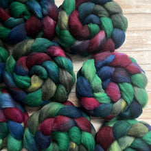 Load image into Gallery viewer, Jacob Hand Dyed Combed Top - &quot;Deep End&quot; - Spinning Fiber - Soft Fiber for Spinning Socks - Wool Roving
