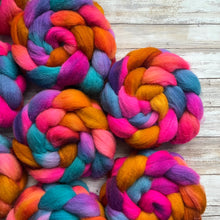 Load image into Gallery viewer, Jacob Hand Dyed Combed Top - &quot;Mad House&quot; - Spinning Fiber - Soft Fiber for Spinning Socks - Wool Roving
