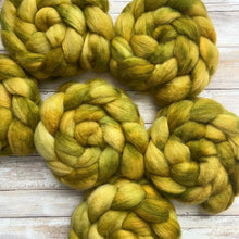 Load image into Gallery viewer, Chamomile - Blue Faced Leicester BFL Hand Dyed Combed Top - Spinning Fiber - 26 Micron - BFL for Spinning - Wool Roving
