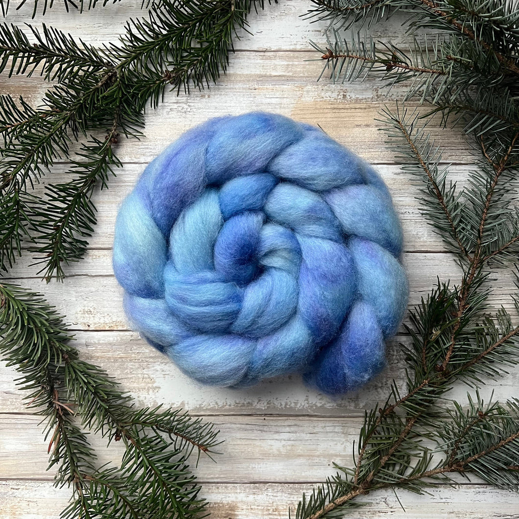 Navi - Blue Faced Leicester BFL Hand Dyed Combed Top - Spinning Fiber - 26 Micron - BFL for Spinning - Wool Roving