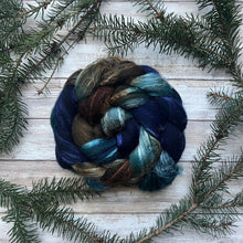 Load image into Gallery viewer, Grey Merino Tussah Silk Blend - &quot;Majesty&quot; - Hand Dyed Wool Combed Top - Soft Spinning Fiber
